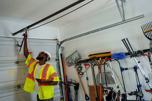 Professional Garage Door technician working in Roberts, WI